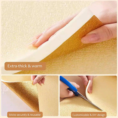 6mm Thick Peel And Stick Foam Wall Panel Rolls Deliver Pro Grade Thermal Insulation And Moisture Proof Barrier With Heavy Duty Double Sided Aluminum Foil for easy application.