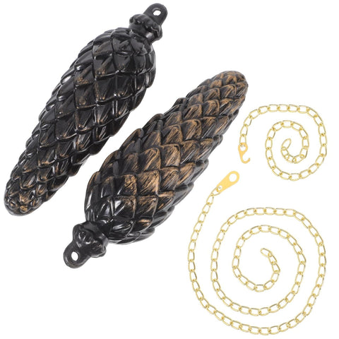 Two Pack Cuckoo Clock Weights With Chains For Mechanical Pendulum Movement Replacement Parts, Decorative Wall Clock Accessories