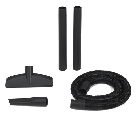 Accessories for 12 Gallon Stainless Steel Wet Dry Vacuum With 5.5 Peak HP Power, showing hose and nozzles, built for tough cleanup.