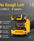 Five Inch Brushless Cordless Random Orbital Sander Cranks Out Twelve Thousand Opm Tough As Nails Palm Sander control panel with speed settings.
