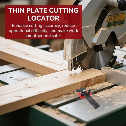 Thin Rip Table Saw Jig Guide With 3 Pulleys, Rock Solid Aluminum Alloy Build, High-Precision U Slot Cutter Jig For Woodworking, Quick Setup, Stable Material Fixation, Reduces Waste And Boosts Accuracy. Thin plate cutting locator on table saw cutting thin wood.