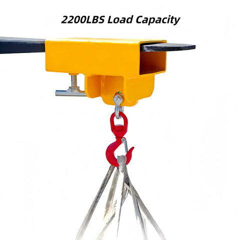 Tough As Nails 2200 Lb Forklift Lifting Hook With 360 Degree Swivel and Heavy Duty Carbon Steel build for moving cargo.