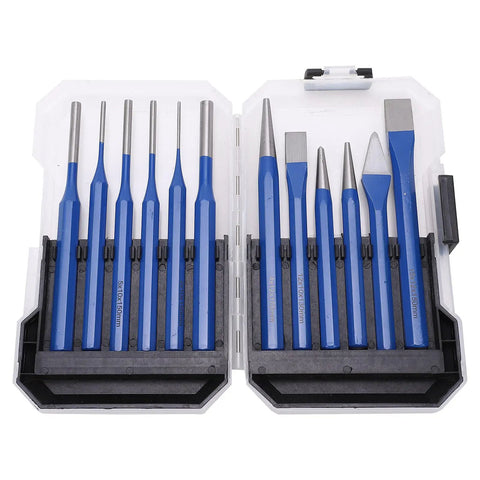 High Precision Chisel And Punch Kit 12 Piece Engraving Tools Set Made With CRVV Steel in plastic case