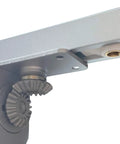 Close-up view of the concealed door closer cam drive mechanism. Concealed Door Closer Up To 220 Lbs For Heavy Doors Built Tough Non Handed With Dual Speed Control And Hidden In Door Frame Standard Hold Open Function Fits 1.93 Inch Thick Doors Invisible Cam Drive Closer.