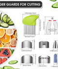 Romooa 10-piece finger guard set for kitchen cutting; green plastic guard with stainless steel blades by Amazon
