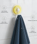 Rock Solid Adhesive Wall Hooks 1 Pack Killer Hold Zero Damage No Drill Installation For Bath Towels Robes Kitchen Utensils Ceramic Tile Glass Mirrors Painted Drywall Cabinets Hang Items With Ease - stainless steel hook with towel.
