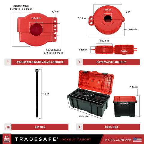 OSHA Compliant Lockout Tagout Kit With 85 LOTO Devices And Durable Toolbox Includes Locks Breaker And Valve Lockouts