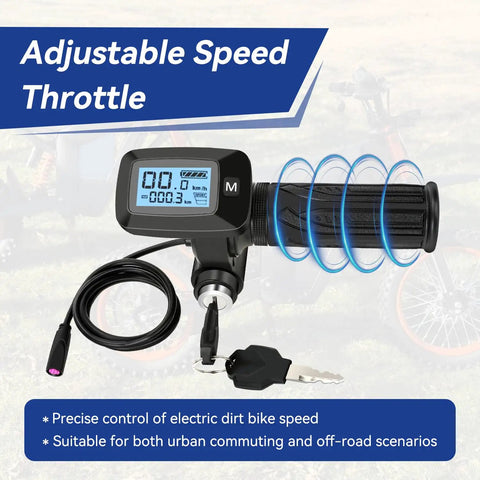 Ebike Throttle Kit With M Button For Tuttio Soleil01 Electric Dirt Bike And Tutto E Bike, LED Display Replacement Grips, keys included