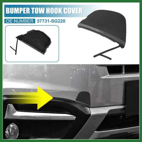 Subaru Forester Front Right Tow Hook Cover Replacement For 2016 2017 2018 Bumper Eye Hole Plug Black Durable ABS Plastic