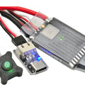 Beefy 60A Brushless ESC with WiFi Link, wires, and connectors for RC crawlers, compatible with Axial SCX10, TRX-4, TRX-6.