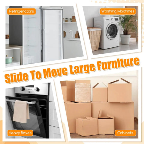 No Sweat Heavy Duty Appliance Movers With Non Scratch Glide Mat Pad adjustable pull cords for easy transfer of appliances.