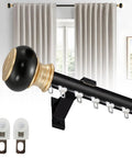 Ultra Smooth No Jam Silent Wall Mounted Curtain Track System With Aluminum Sliding Rails And Heavy Duty Roman Rod Modern Room Divider For Living Room And Bedroom Black Seven Point Two Feet black aluminum curtain track with rings and bracket