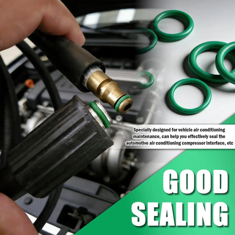 270 Piece AC O Ring Kit With 18 Sizes And Oil Resistant Rubber O Rings For Car AC Compressor Sealing in use on a connector