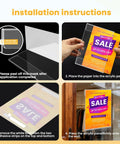Installation guide for 20 Pack Acrylic Sign Holder 8.5 By 11 Wall Mount Clear Display For Menu Photo Flyer Wall Signage