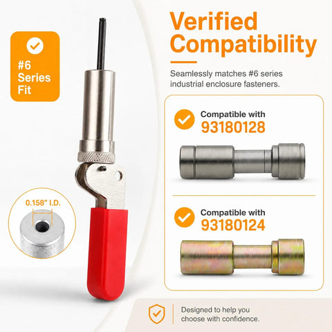 Heavy Duty Plunger Tool Optimized Specifically For Number Six Barrel Fasteners With Rock Solid Zero Point One Five Eight Inch Opening and Premium High Carbon Steel Structure Featuring Slip Free Handle for workshop tasks.