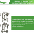 Instructions for 15 Pack Replacement Vacuum Filter Bags For 5 To 8 Gallon Vacuums Type E And Type H Compatibility illustration.