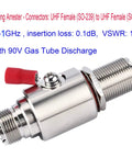 UHF Lightning Arrestor and Surge Protector PL259 to SO239, UHF Female to Female with 90V gas tube, red tab, metal casing