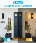 Top Shelf Matte Black Outdoor Wall Lights, Rock Solid Weather Resistant Exterior Sconces with Clear Glass, Front Entrance Display.