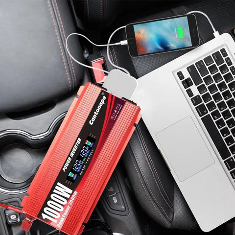 Car seat with 1000W Car Power Inverter With LCD Display 12V DC To 110V And 120V AC Dual Outlets 3.0A USB Port And 20W Type-C PD