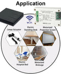 Smart Wireless Linear Actuator Controller With 10A Relay And Timer For 12V 24V 32V DC Motors application chart.