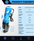 Specifications of Electric Hydraulic Hole Punch Tool 1200W 110V Heavy Duty Beast Metal Punch For Steel Copper Aluminum Iron Alloy Ten Ton Punching Capacity With Quick 1 To 3 Second Holes Upgrade Version