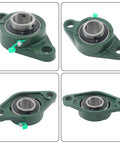 UCFL20619 Pillow Block Bearings Two Piece Set With One And Three Sixteenth Inch Bore Solid Cast Iron Base Self Aligning Heavy Duty