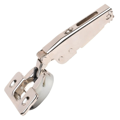 Close-up of 25 Pack Soft Close Cabinet Hinges With 105 Degree Concealed European Design, nickel finish, side view