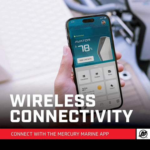 SmartCraft Connect Mobile Boat Engine System For Single Outboard With Under Cowl Mount Marine App displayed on smartphone screen