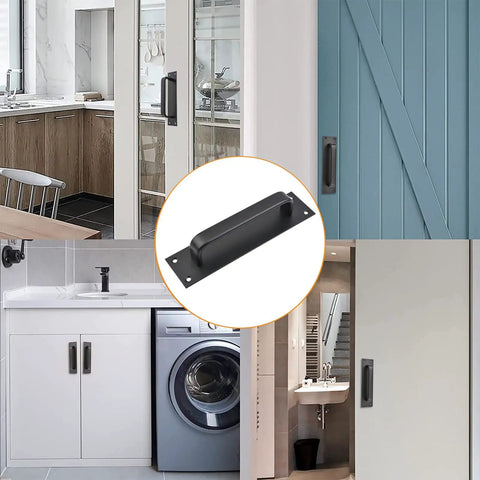 Pull Push Door Plate Handle Set 2 Pack 8 Inch Heavy Duty Aluminum Barn Door Pull With Mounting Screws Matte Black Finish 196x50mm For Shed Garage Commercial Fire Doors on doors and cabinets