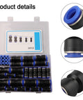 Super Cool 60Pcs Pneumatic Push Connectors Kit With Quick Release Air Hose Fittings In 4mm To 12mm For Auto Repair And Woodworking Jobs Plus Durable Plastic Straight Adapters Assortment Set That Saves Time, plastic connectors case