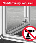 Beefy Two Hole Inside Corner Bracket For T Slot Aluminum Extrusions, 90 Degree Angle Clamp, Clear Anodized Finish, No Machining Required