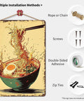 Funny Vintage Ramen Bowl Metal Sign With Chopsticks Splash 8x12 Inch Tin Wall Art For Kitchen Home Office Garage Decor Durable Aluminum Ready To Hang Today