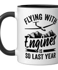 Black White Ceramic Mug For Sailplane Pilots And Glider Enthusiasts A Premium Coffee Cup For Aviation Fans With Soaring Design