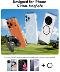 Heavy Duty Magnetic Golf Cart Phone Holder Beefy Alloy Build with MagSafe and non-MagSafe case options on golf course.