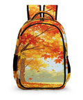 Fall Drifting Maple Leaf Print Backpack For Unisex Use Large Capacity Daypack Made From Durable Polyester Breathable Easy Clean Fabric With Smooth Zipper
