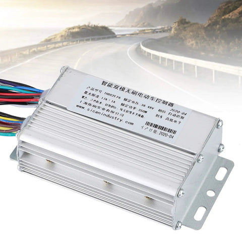 Premium Aluminum Brushless Motor Regulator with Overcurrent Protection for Electric Bikes on scenic background.