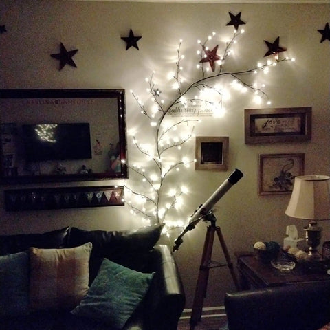Lit Up Willow Vine Lights For Indoor Or Outdoor Decor With Plug In Power Flexible Faux Plant For Ambient Glow And Easy Setup