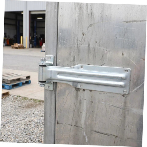 Heavy Duty Iron Truck Door Hinge Built Tough With Anticorrosion Finish For Utility Trailer And Refrigerated Truck mounted on metal cargo door