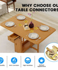 Heavy Duty Spring Table Locks For Extension Dining Tables Built Tough For Wood Tables, golden metal latch on dining table.