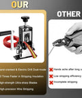 Comparison of Beefy Copper Wire Stripper Machine For 0.06 To 1 Inch Cables, Scrap Wire Peeler with manual pliers; efficiency and comfort.