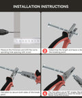 Installation instructions for 100 Pack Brushed Nickel Cabinet Knobs with step-by-step guide using tools and pliers.