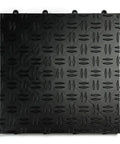 Interlocking Garage Floor Tiles Diamond Pattern Non Slip Heavy Duty Copolymer 12X12 Inch Modular Tiles 48 Pack Black Easy Snap In Installation