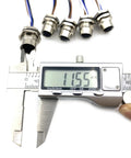 Measuring Two Pack M12 4 Pin A Coded Female Connector Cable 0.5M Front Mount IP67 Waterproof Unshielded Socket with caliper