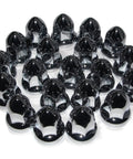 33mm Chrome Lug Nut Covers Push On For Semi Trucks ABS Chrome Plastic Bullet Flanged Lug Nut Covers Pack Of 20 Rustproof