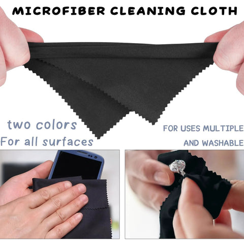 Microfiber cleaning cloths, 8-pack in two colors, Amazon brand for screens, glasses, phones