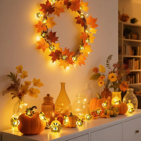Bee String Lights For Bedroom Decor 10ft 30 LED Honeybee Fairy Lights Battery Operated Cute Bee Lights To Level Up Your Room Vibe Bedroom Dorm Classroom Wedding Party Gift Idea For Women Men Teens Kids