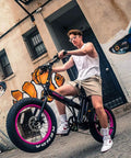 Person riding bike with Heavy Duty 26 Inch Fat Tire Inner Tube, 4 Inch Wide, Perfect For Electric Bikes And Fat Tire Mountain Bikes
