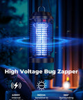Plug In Bug Zapper For Indoor Outdoor Use, Waterproof Electric Mosquito And Fly Killer Lamp With 4200V Grid, 15W Light