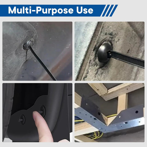 100 Pack Nylon Cable Tie Buckles Heavy Duty Snap Fit Zip Ties With Button Lock UV Resistant Fasteners for multi-purpose use