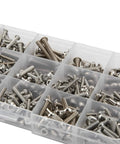 RC Car Screw Kit 451Pcs Stainless Steel Fastener Set in clear box for One Fifth Scale 6S 8S RC Cars and Trucks